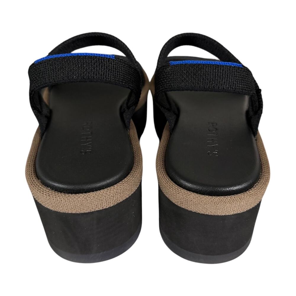 Rothy’s The Lightweight Wedge Sandal Black Size 6 Casual Summer Resort - Picture 4 of 9